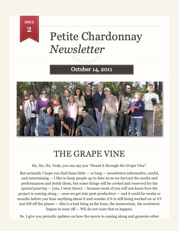 Issue #2 of Petite Chardonnay (2012) newsletter