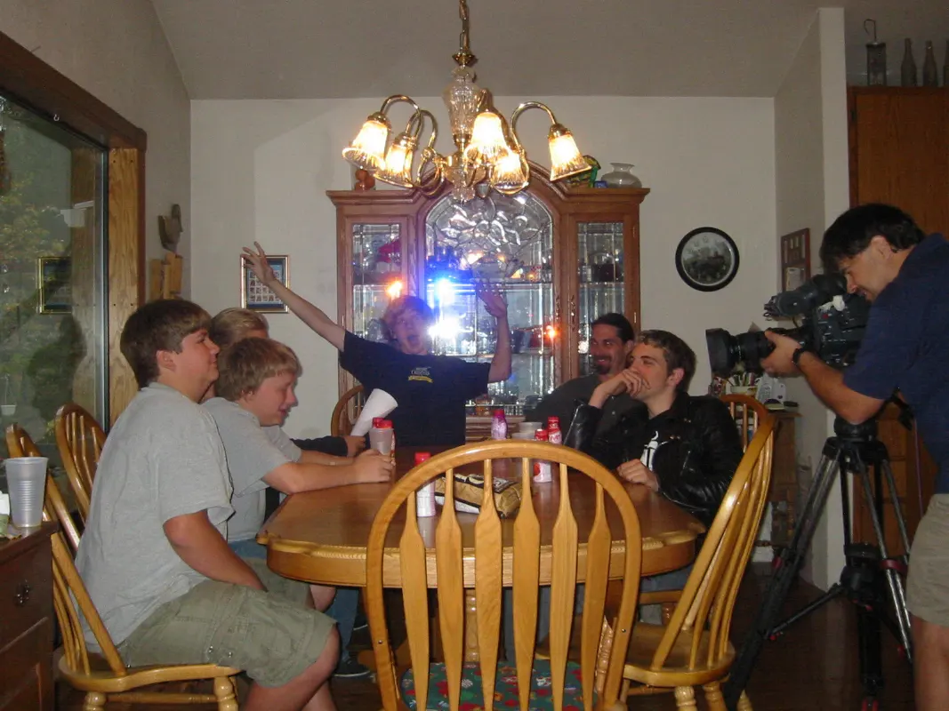 Reid Allen Young, Patrick Donald Wheatley, Aria Leven Davenport, Justin Mosier, Connor Ring, and Gerald Martin Davenport during day 1 of Paint (2006) production on October 19, 2005.