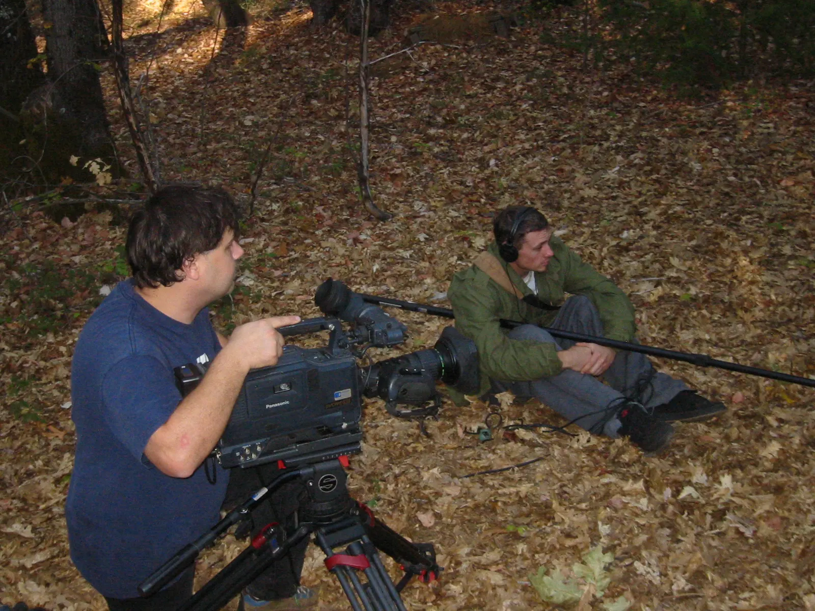 Gerald Martin Davenport and Casey Edinfield at Camp Augusta on day 3 of Paint (2006) production, October 21, 2005.