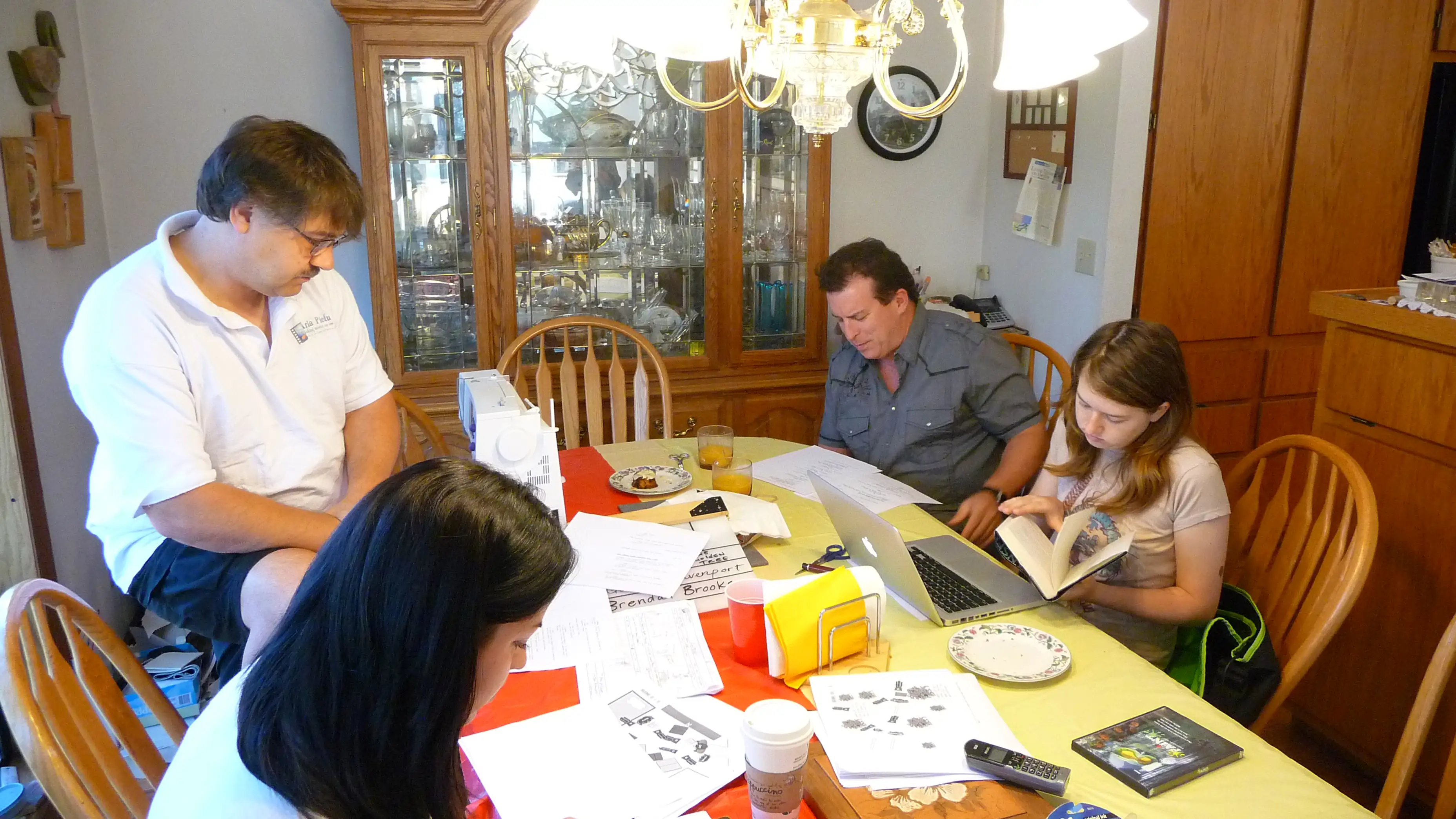 Megan Alicia Noble, the director, Gary Udell, and Kyrie Sierra Davenport - on the set of THE GOLdEN TREE Day 1 in Nevada City, California.