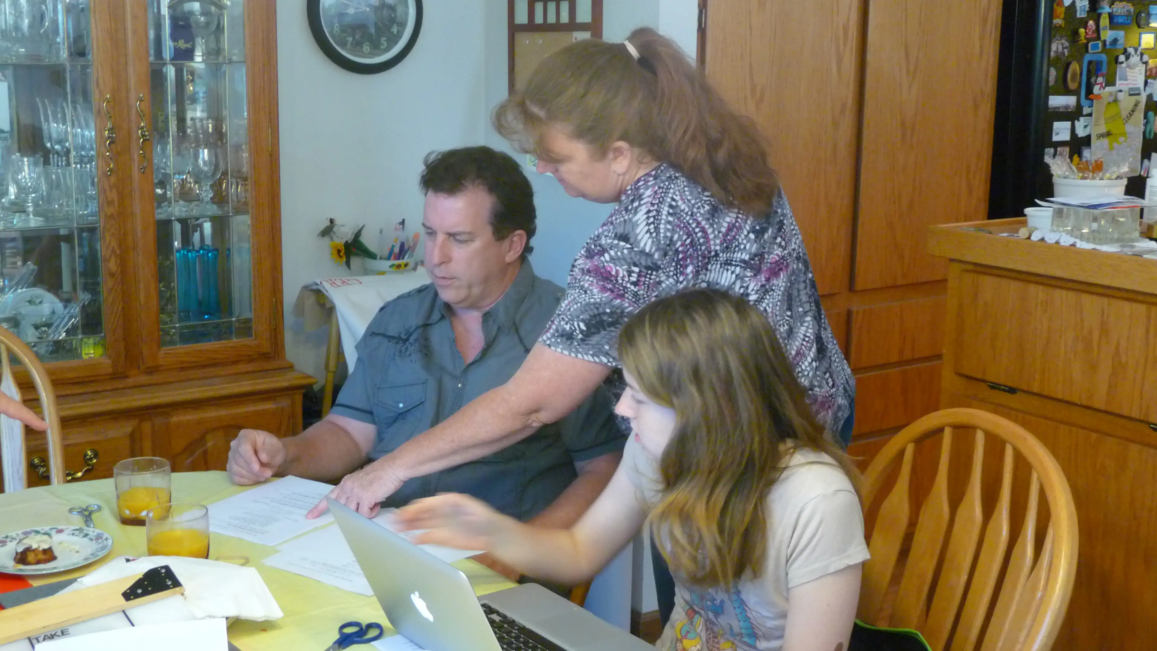 Gary Udell, Tamara Maureen Davenport, and Kyrie Sierra Davenport - on the set of THE GOLdEN TREE Day 1 in Nevada City, California.