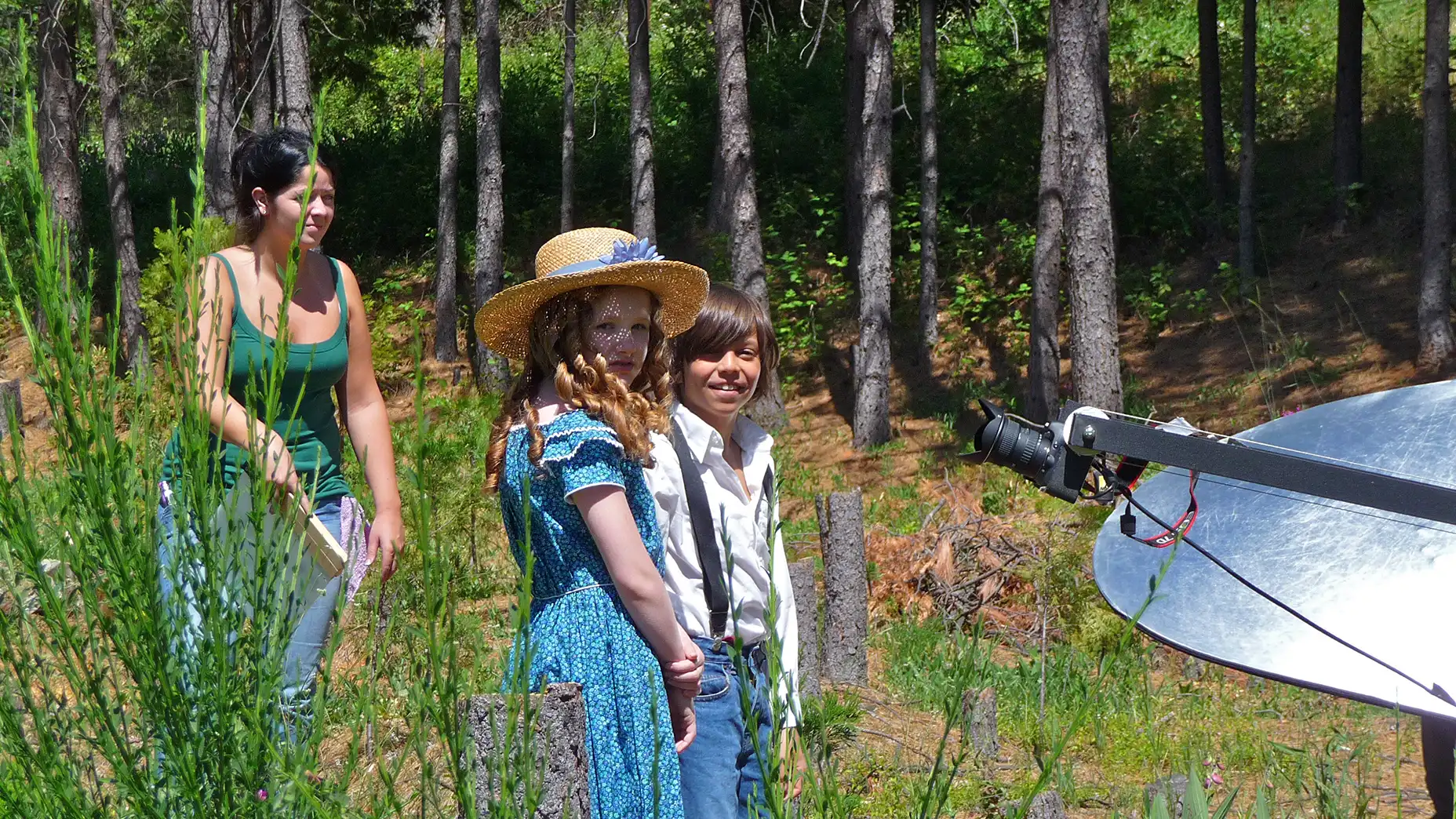 Megan Alicia Noble, Claire Elizabeth, Aramis Liam on location at the Historic North Star House in Grass Valley, California on June 19, 2010 for THE GOLdEN TREE Day 1 production.