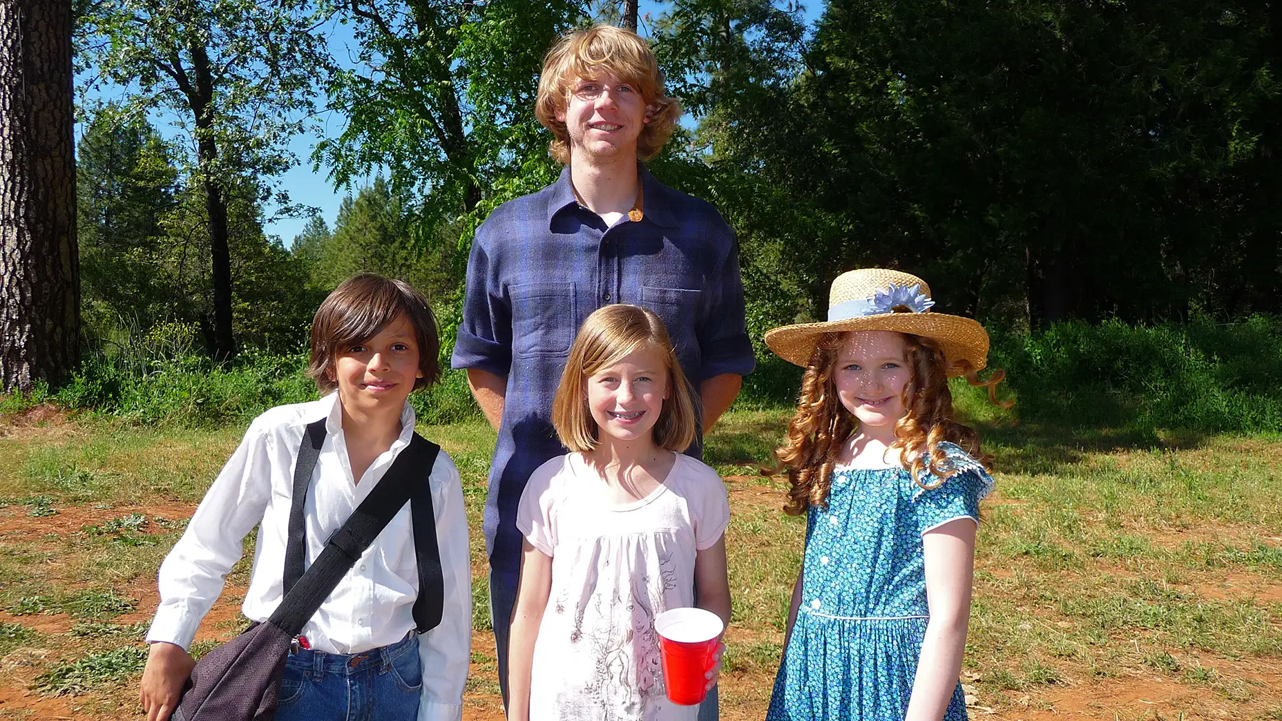 Karly Avva takes time to pose with her ancestors Aramis Liam, Aria Leven Davenport, and Claire Elizabeth on location at the Historic North Star House in Grass Valley, California on June 19, 2010 for THE GOLdEN TREE Day 1 production.