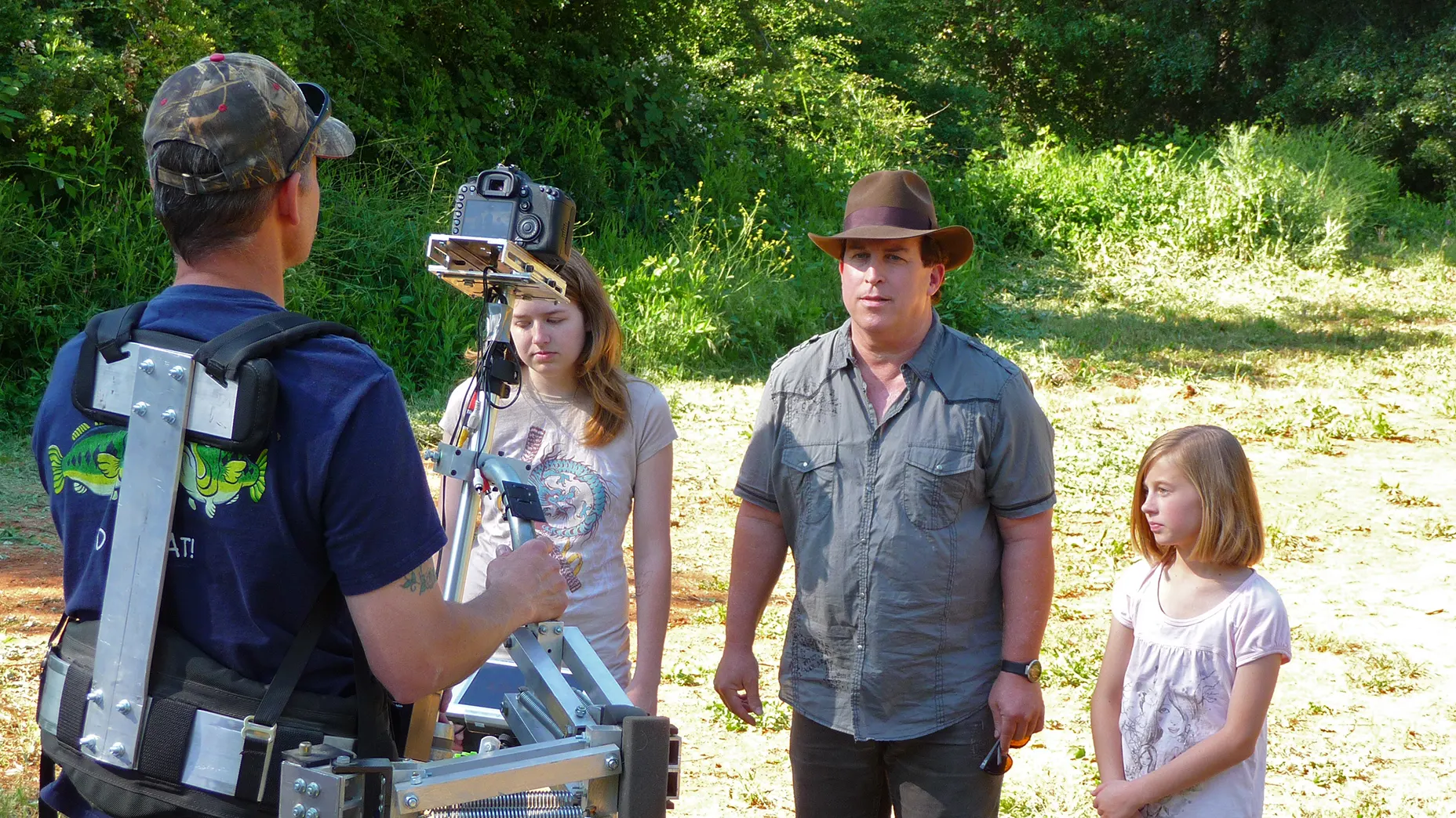 Brendan Brooks capturing Kyriè Sierra Davenport, Gary Udell, and Karly Avva in a scene that was never used.