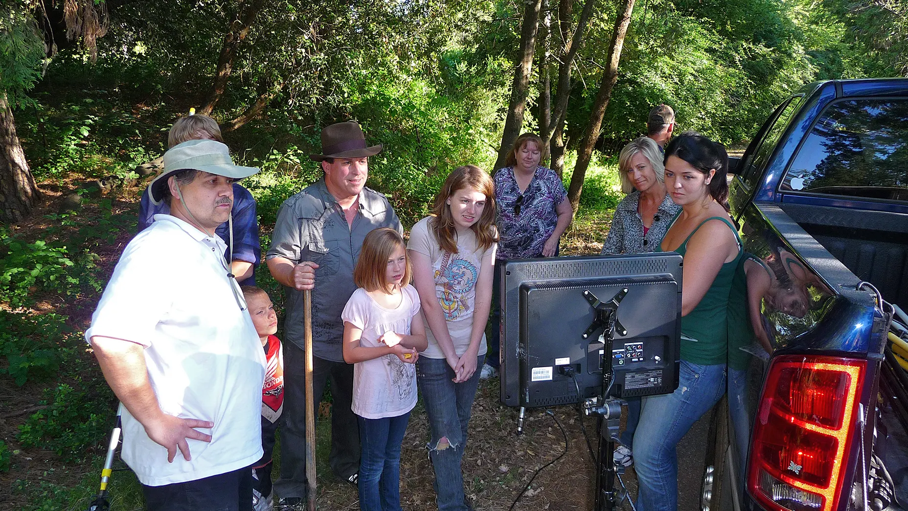 Cast and Crew watching the scene before wrapping the day on location at the Historic North Star House in Grass Valley, California on June 19, 2010 for THE GOLdEN TREE Day 1 production.