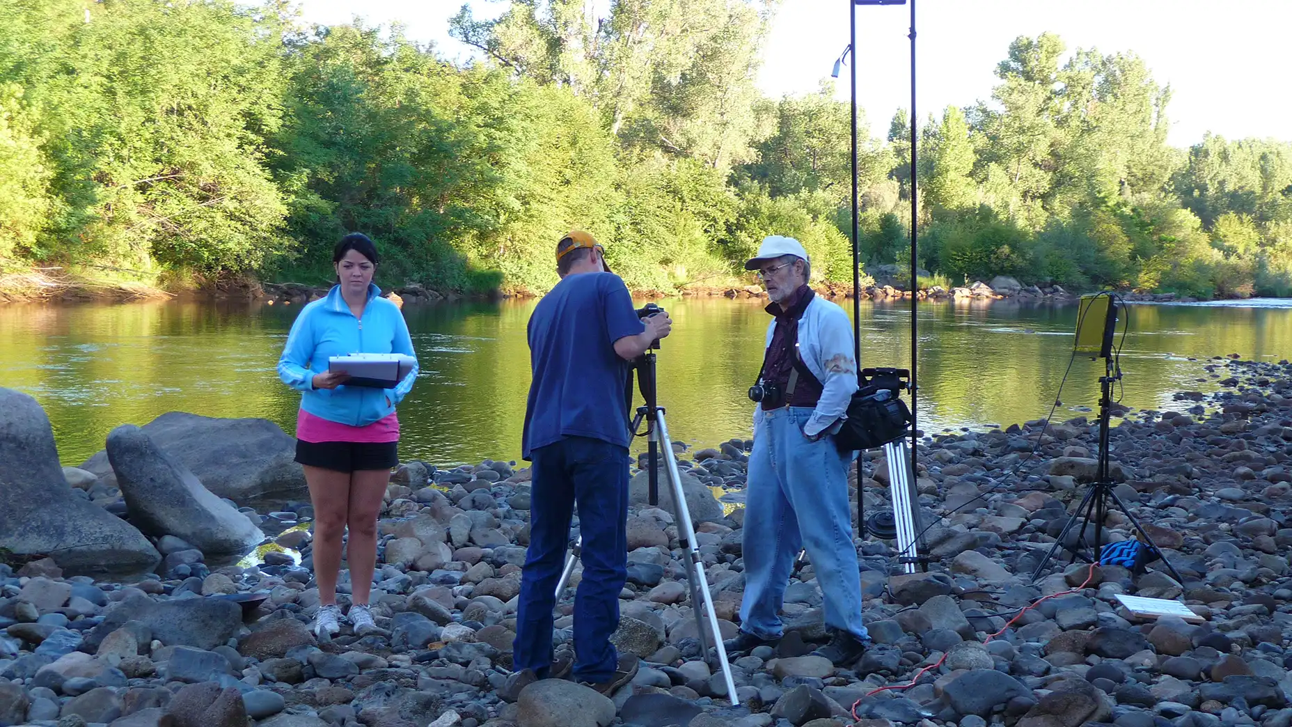 Megan Alicia Engle, Brendan Brooks, and Scott Slotterbeck - on the set of THE GOLdEN TREE at Lotus, California.