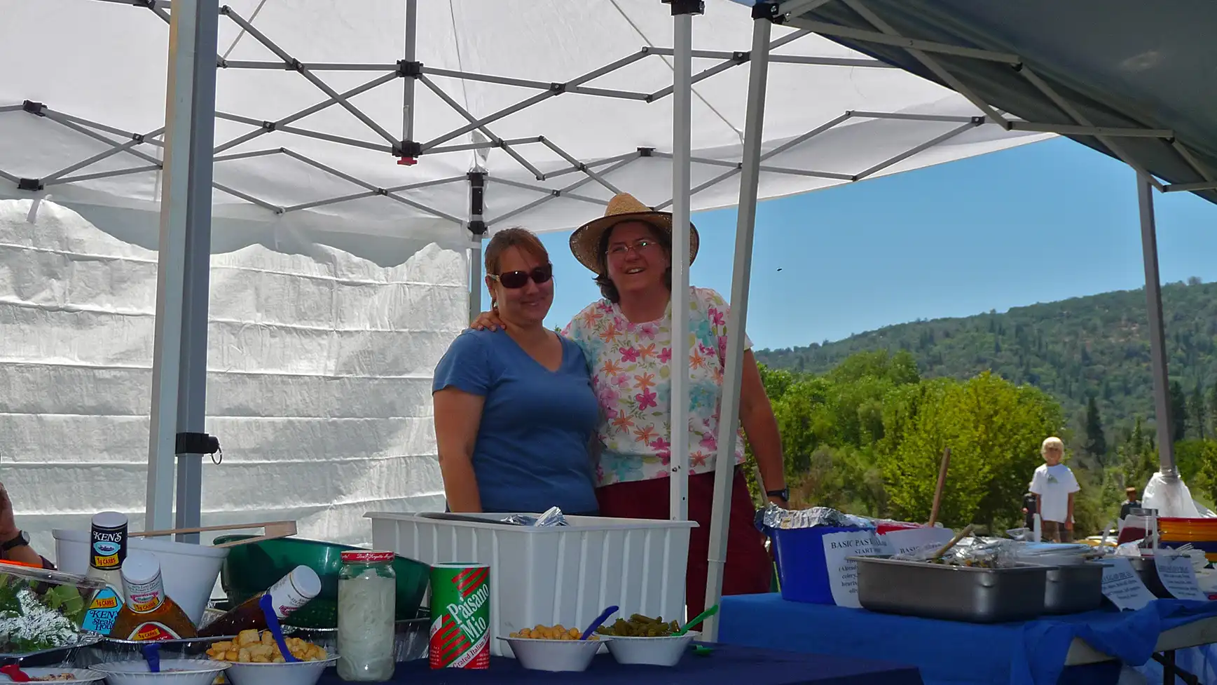 Rachel Oldham and Val HicksWrap Party For THE GOLdEN TREE at Hennings Lotus Park.