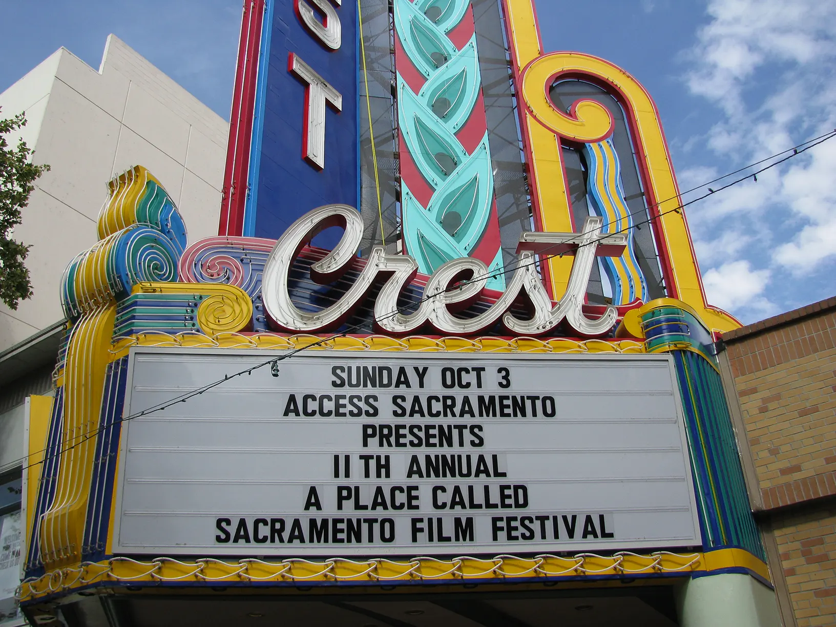 Marquee 11th Annuall - Access Sacramento- A Place Called Sacramento Film Screening at the Crest Theater in Sacramento, California.