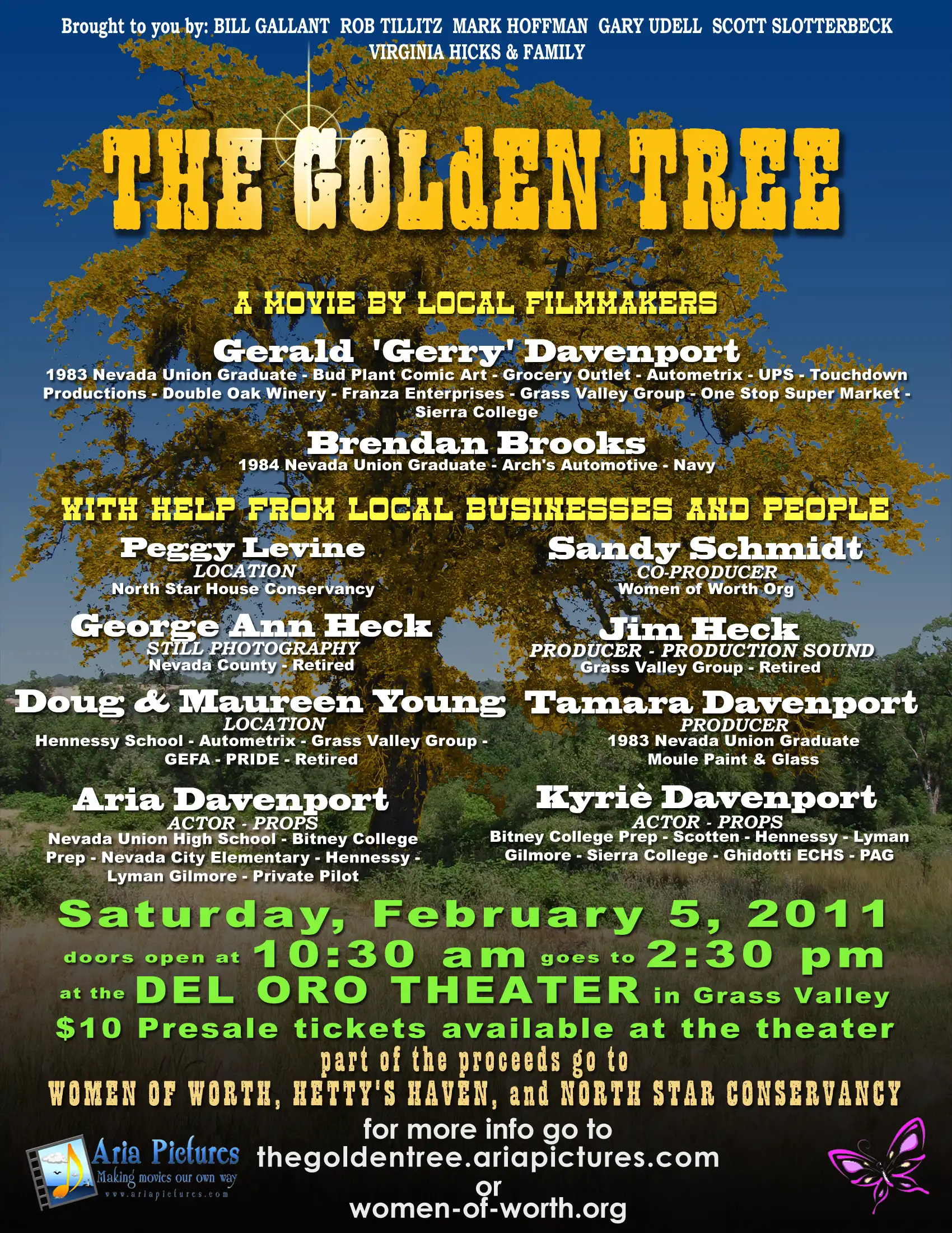 THE GOLdEN TREE Del Oro Theater Premiere flyer.