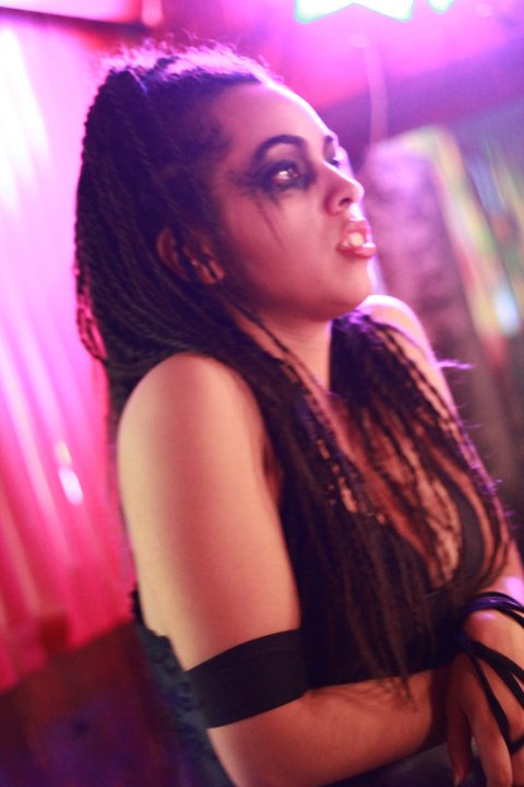 Christa Quinn as Naamah - on the set of the WATERING hole Night 2 at the Cedar Room in Carmichael, California.